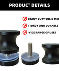 Slick 4 Pack Shower Glass Door Handle Set For Sliding Doors Black Durable Aluminum Alloy And Stainless Steel Knobs Rust Resistant Fits 6 To 12mm Glass Easy Install And Long Lasting Smooth Polished Surface, black shower door handle set with screw and glass mount
