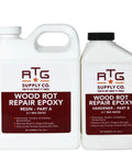 Wood Rot Repair Epoxy Quart For Damaged Wood, Deeply Penetrating Two Part Epoxy Sealer That Stabilizes, Hardens And Seals