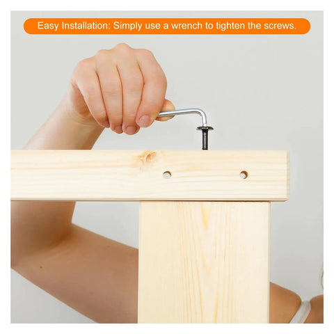 Installing Solid M6 Hex Socket Head Screws And Barrel Nuts Set Bronze Finish For Furniture Chairs Cots And Baby Beds With Wrench