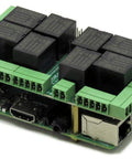 Straight Up Ready To Roll Eight Layer Stackable Expansion Hat Made For Raspberry Pi Controllers with multiple relay boards.