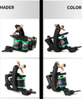 12 Wrap Coil Tattoo Machine Set, Traditional Tattoo Gun With Four Tunings Liner Power Liner Soft Shader Color Packer For Professional Artists