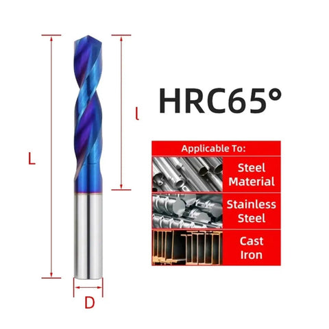 Top Notch Tungsten Carbide Twist Drill Bits Set For Hard Metal CNC Jobs 1 To 20mm Full Kit With Sharp Edges And Sweet Precision Cutting Power. HRC65 drill bit for steel, stainless steel, and cast iron