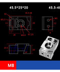 Premium Single-Sided Ok Clamp For CNC Machines With Multi-Station Pneumatic Machining Precision And Central Fixed Milling Accessory, M8 size dimensions