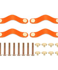 Orange Leather Drawer Pulls 4 Pack For Dresser Cabinets Cupboards And Closet Doors With 3.7 Inch Hole Center Leather Knobs And Screws