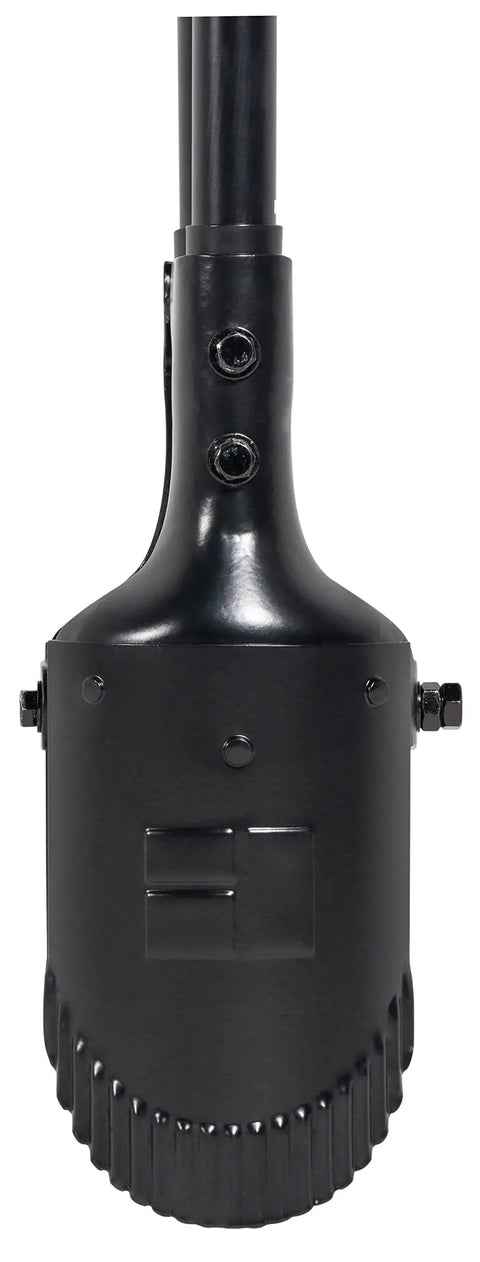 Beefy Post Hole Digger With No Slip H Grip Handles, rugged fiberglass core, serrated head for easy digging, depth gauge markings