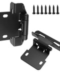 Top Tier 4 Pack Overlay Cabinet Door Hinges Slick Matte Black Finish With Self Closing Build and Heavy Duty Silicone Dampers.