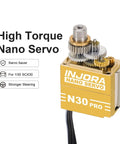 Beefed Up High Torque Brass N30 PRO Nano Servo With Saver For 1/30 Axial SCX30 RC Crawlers, Faster Response And Stronger Torque, Heavier Brass Case Adds Front End Weight For Superior Climbing Stability And Power.