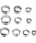 Stainless Steel Single Ear Hose Clamp Kit With 100 Pieces Stepless Sealing Design For Tight Fits And Leaks Prevention Perfect For Cars And Engines, assorted sizes