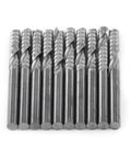 End mill bits set, 1/8 in shank, tungsten carbide, 10 pcs for CNC router milling