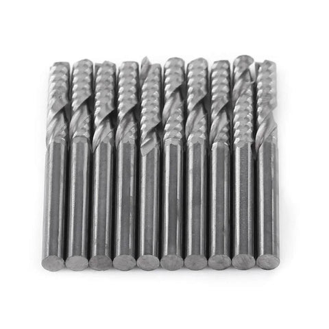End mill bits set, 1/8 in shank, tungsten carbide, 10 pcs for CNC router milling