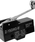 Heavy Duty Long Hinge Roller Lever Microswitch Rocker Type Z-15GW2-B 1NO 1NC 15A 250V High Current Control Switch For Machine Tools Cranes Electrical Equipment Automation Appliances black switch with long roller lever