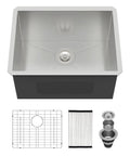 Undermount 21 Inch Kitchen Sink Single Bowl Stainless Steel 16 Gauge Deep Bar Sink For Under Counter Use RV Ready 21x18x9