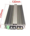 Heavy Hitter Dc Dc Boost Converter For Ev Chargers showing front view with measurements, aluminum casing, compact design for efficient charging.