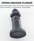 Two Pack Push Fit Ball Nose Spring Plungers With M12x1.5 Threads Carbon Steel Self Locking Indexing Plungers With Knob Positioning Pin
