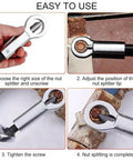 Instructions for using 3 Piece Metal Nut Splitter Set, Heavy Duty Nut Breaker And Remover Tool, Manual Pressure Nut Splitter