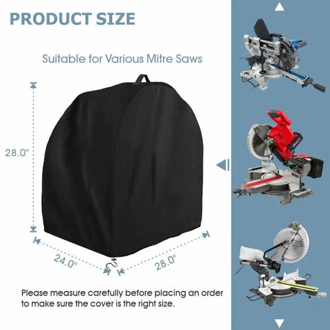 Shop Ready Heavy Duty Power Miter Saw Cover 28x24x28 inches, designed to shield your table saw from dust and resin.