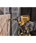 Impact Driver 20V Max XR Brushless Cordless With Three Speed Settings And Quarter Inch Chuck Tool Only in use on wood