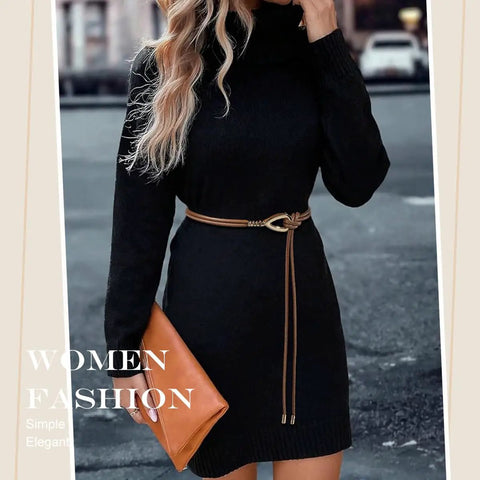 Women Knotted Skinny PU Leather Waist Belt With Gold Alloy Buckle Adjustable Double Rope Design For Snatching Waists And Fire Outfit Vibes On Dresses And Casual Fits Daily worn over a black dress.