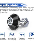 4 Pack Aluminum Alloy License Plate Bolts Anti Theft M6 Screws For Cars Trucks And Motorcycles Black Fasteners With Secure Fit