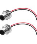2 Pack Rugged M12 2 Pin Male Connector Cable A-Coded IP67 Waterproof Aviation Connector Pin To Bare Wire 22AWG Tinned Copper Sensor Cable