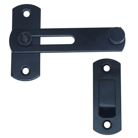 2 Pack 180 Degree Flip Sliding Barn Door Lock Set For Privacy And Security, Heavy Duty Powder Coated Forged Steel Latches