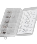 120 Piece E Clip Circlip Retaining Ring Set in 304 Stainless Steel with Storage Box M1.5 to M10 Bearing Retainer Rings