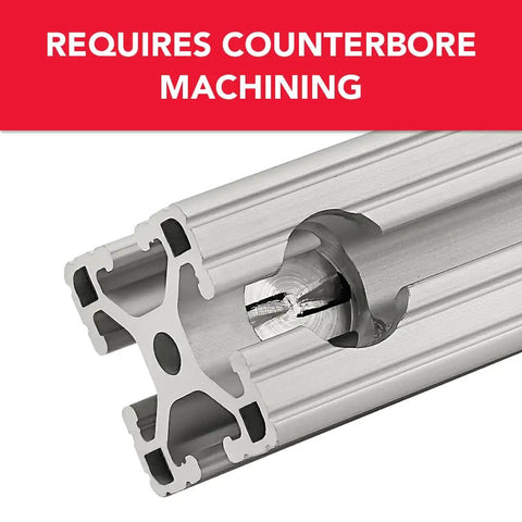 40 Series Aluminum Extrusion Hardware Premium M8 Double Anchor Cam Fasteners with counterbore machining feature.
