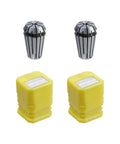 Pro Grade ER16 Collet Chucks One Eighth Inch Spring Collet Set Two pack with yellow cases for CNC milling precision