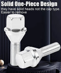 Rock Solid M12 X 1.25 Oem Wheel Lug Bolts Featuring 28Mm Shanks And Tapered Cone Seats, Three Quarter Inch Hex, 20 Piece Set for Jeep Cherokee, close-up view.