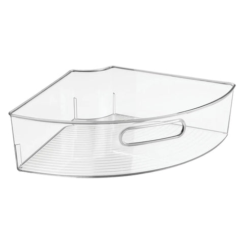 Clear Plastic Quarter Wedge Bin Fits Tight In Corner Cabinets Boosts Space Lazy Susans Store Spices Condiments Pantry Goods