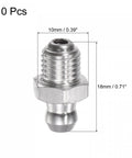 Heavy Duty 304 Stainless Steel Straight Grease Fitting M8 X 1mm Thread Hydraulic Style, 10 Pack, Built To Last