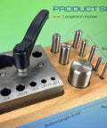Eight Piece Disc Cutter Set for Heavy Duty Circle Cutting One Eighth to One Inch Punches Lever Clamp Keeps Your Sheet Locked