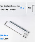 Eight Pack 2020 Extrusion Straight Connectors For 8020 Aluminum Profiles with screws and wrench