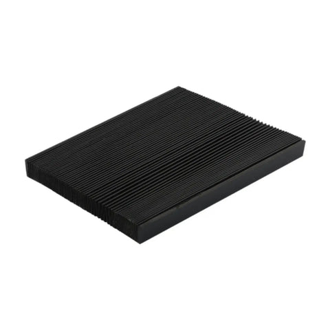 Heavy Duty CNC Accordion Guard Bellows Cover, Stretchable Rubber PVC Shield for Milling Machines shown closed and folded
