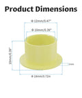 Four Pack Yellow Pom Flanged Sleeve Bearings 10 Mm Inner 12 Mm Outer Oilless Bushings dimensions in mm with detailed measurements