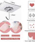24 Pack Heavy Duty Self Adhesive Hooks Transparent Reusable Waterproof Wall Hangers For Kitchen Towels and Curtains
