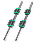 Heavy Duty Linear Guide Rails Kit 2 Pcs HGR20 1000mm with 4 HGW20CC flange type bearing carriage blocks, top view.