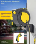 Hassle Free Wall Mounted Hose Reel With No Sweat Auto Rewind And Slick 180 Degree Swivel Bracket For Tangle Free Patio Garden Watering Holding Up To 32 Meters Of Heavy Duty Hose