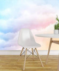 Rainbow Clouds Wall Mural With Blue And Gold Background Peel And Stick Self Adhesive Wallpaper Large Vinyl Wall Sticker For Home Decor
