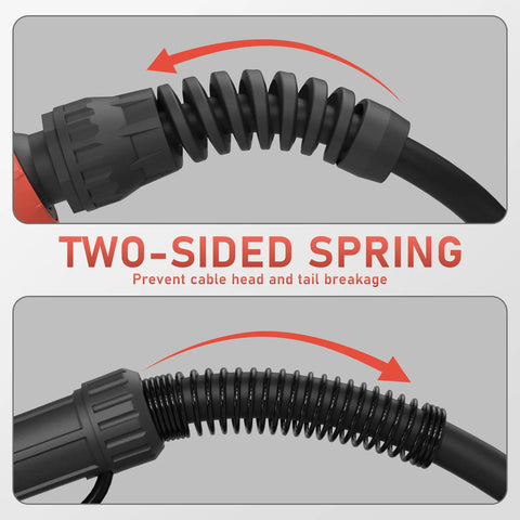Close-up of two-sided spring feature on 15ft 250 Amp MIG Welding Gun Stinger Replacement For Miller M25 169598 Fits Millermatic 212 And 252 Pro Grade Copper Wire For Consistent Weld Beads Every Time