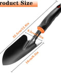 Heavy Duty Garden Trowel With Ergonomic Non Slip Grip Rust Resistant Finish for planting, 12.8in size shown with measurements