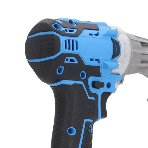 Close-up of Heavy Duty Cordless Electric Metal Shears with 360 Degree Rotating Head and 2500Mah Battery, showing ergonomic handle.