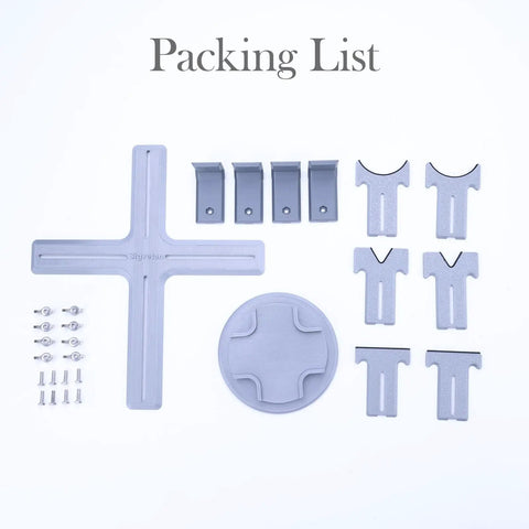 Go To Display Stand For Model Airplanes And Painting Projects, Berth Jig Tray packing list with grey PLA components