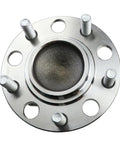 One Piece Rear Wheel Bearing And Hub Assembly Fits Lancer 2008 To 2012 And Outlander And Outlander Sport 2008 To 2013 Easy Install Replacement Wheel Hub Bearing Kit For Smooth Handling And Reliable Performance showing top view of metal hub with bolt holes