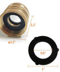 Three Quarter Inch Female To Female Garden Hose Adapter Kit With Solid Brass Construction Swivel Connectors dimensions shown