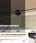 32 Inch Picture Lights For Bathroom Vanity And Over Mirror Wall Lighting, black fixture showing stepless dimming feature.