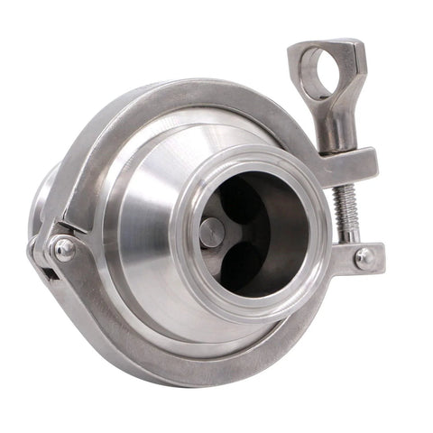 DERNORD 1.5 in tri-clamp stainless steel sanitary check valve with FKM gasket, front view