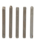 Metal Stamping Kit For Jewelry And Everyday Crafts, 6mm engraving tool showing five steel stamps with slick patterns