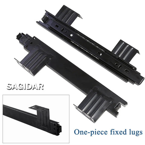 Heavy Duty Drawer Slides Detachable 10in or 12in Length, 3 Fold Glides, Ball Bearing Runners for Smooth Quiet Opening, Rustproof Cold-Rolled Steel, High Load 40kg Per Pair, Durable and Reliable for Fast Fixes black detachable drawer slides with fixed lugs