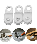 12 Piece Swivel Rope Pulley Block Roller Kit For 6mm Rope And Cable With Aluminum Coated Zinc Smooth Wheel Bearings Beefed Up Utility And Load Handling Accessory For Outdoor Projects, three pulleys